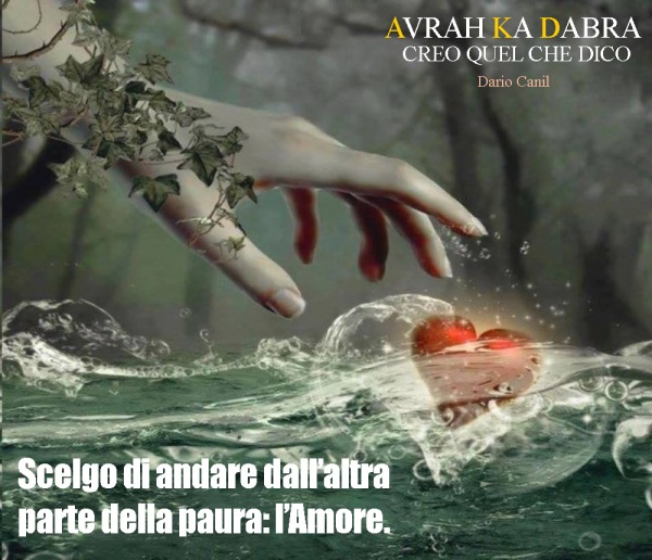 Scelgo di andare dall'altra parte della paura: l'Amore. Dario Canil, insegnante di Sciamanismo e di Reiki, autore di Risognare la Realtà. In Veneto, seminari Reiki tra Padova, Vicenza, Treviso, Venezia, Verona, Bassano del Grappa, Rovigo e Belluno